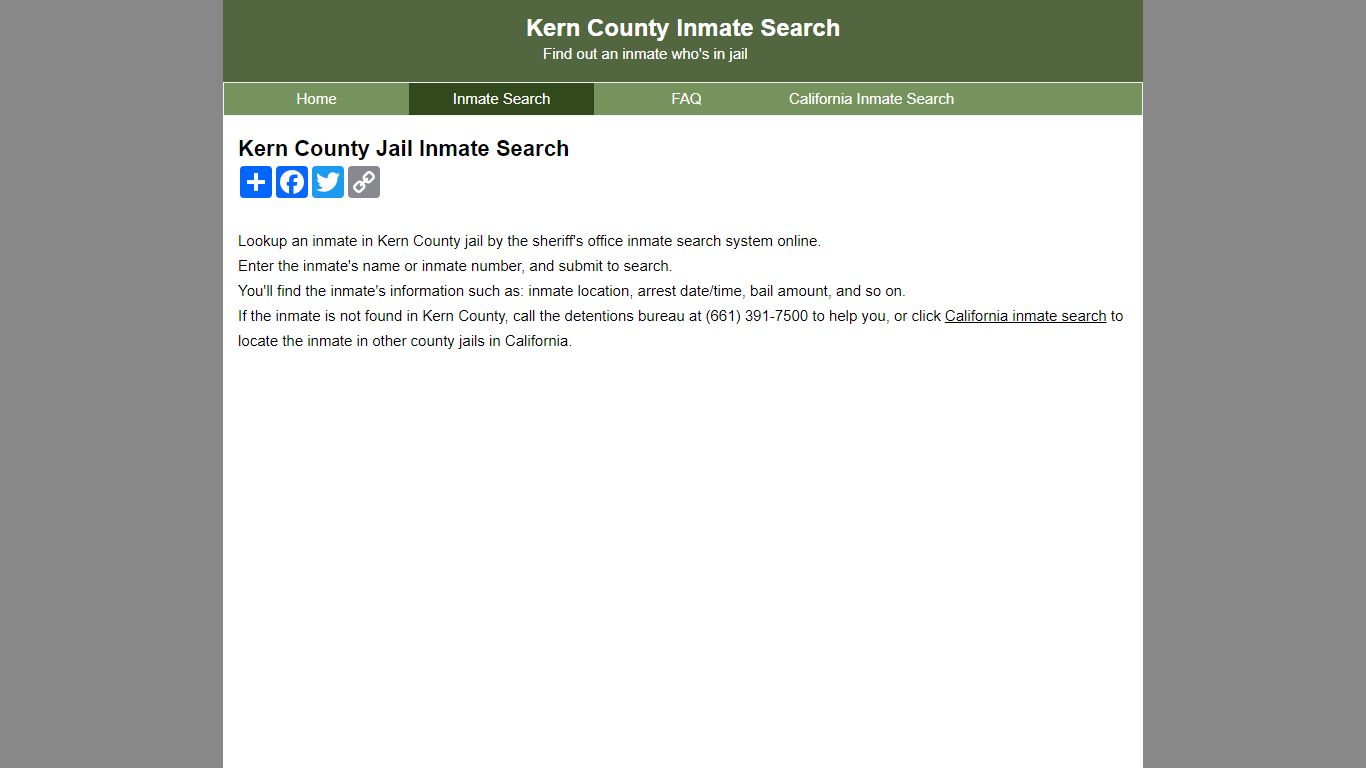 Kern County Jail Inmate Search
